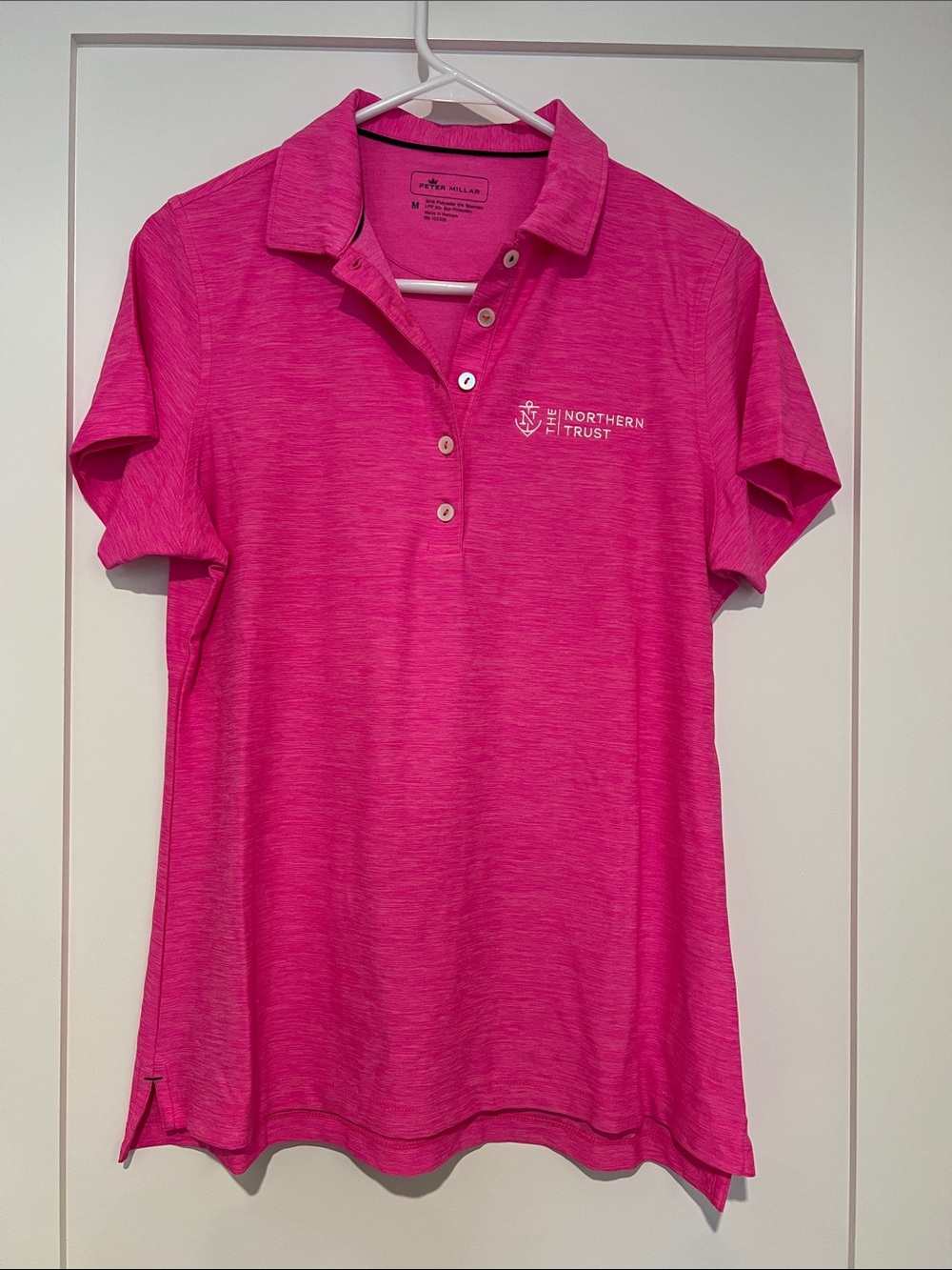 Peter Millar Women's Bright Pink Short Sleeve Polo Size M